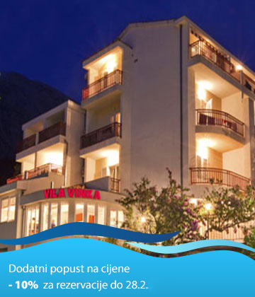 U biseru Makarske rivijere - Tučepima, u mirnom okruženju mediteranskog raslinja, smjestila se Vila Vinka,
		koja svojim romantičnim ugođajem rado privlači goste. Čar ove Vile upravo je u prisnoj, obiteljskoj atmosferi
		budući da ga je izgradila i vodi obitelj Čović, koja ističe da im je zadovoljni osmijeh gosta na kraju odmora
		najveća plaća za sav trud. To što u Vaši domaćini ne samo vlasnici hotela, već i glavni radnici u njemu obećava
		osobnu i vrlo srdačnu uslugu kakvu ne možete dobiti u većim hotelima. 